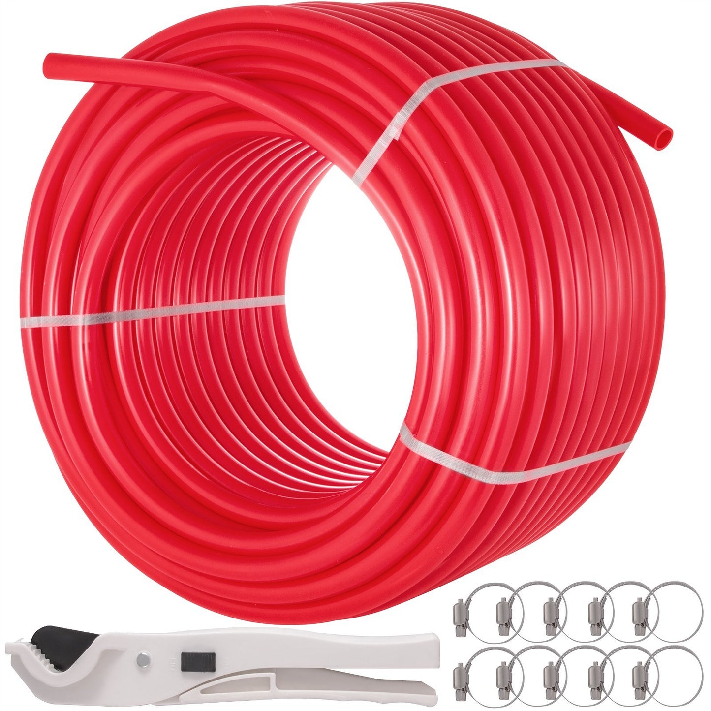 VEVOR 5/8 Inch x 500Ft PEX Tubing Oxygen Barrier O2 EVOH Pex-B Red Radiant Floor Heat Durable Plumbing Flexible for Residential Commercial Radiant Floor Heating Pex Pipe