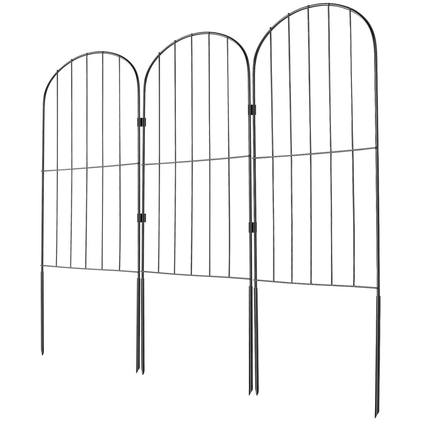 VEVOR Garden Fence, No Dig Fence 24in(H) x11ft(L) Animal Barrier Fence, Underground Decorative Garden Fencing with 2 Inch Spike Spacing, Metal Dog Fence for The Yard and Outdoor Patio, 10 Pack