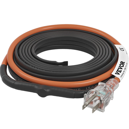 VEVOR Self-Regulating Pipe Heating Cable, 24-feet 5W/ft Heat Tape for Pipes Freeze Protection, Protects PVC Hose, Metal and Plastic Pipe from Freezing, 120V