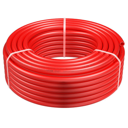 VEVOR PEX Pipe 3/4 Inch, 100 Feet Length PEX-B Flexible Pipe Tubing for Potable Water, Pex Water Lines for Hot/Cold Water & Easily Restore, Plumbing Applications with Free Cutter & Clamps ,Red