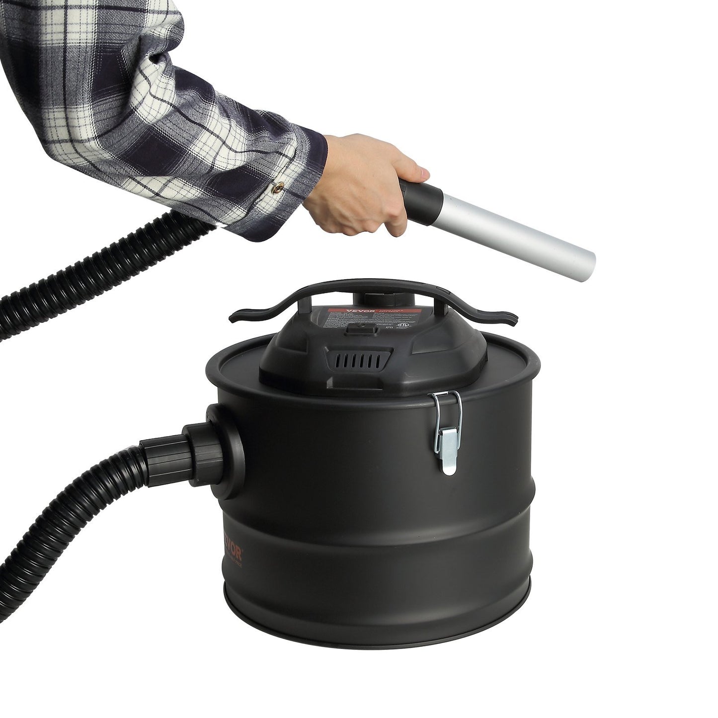 VEVOR Ash Vacuum Cleaner, 4 Gallon with 1200W Powerful Suction, Ash Vac Collector with 47.2 in Flexible Hose, for Fireplaces, Log Burner, Grills, Pellet Stoves, Wood Stove, Pizza Ovens, Fire Pits