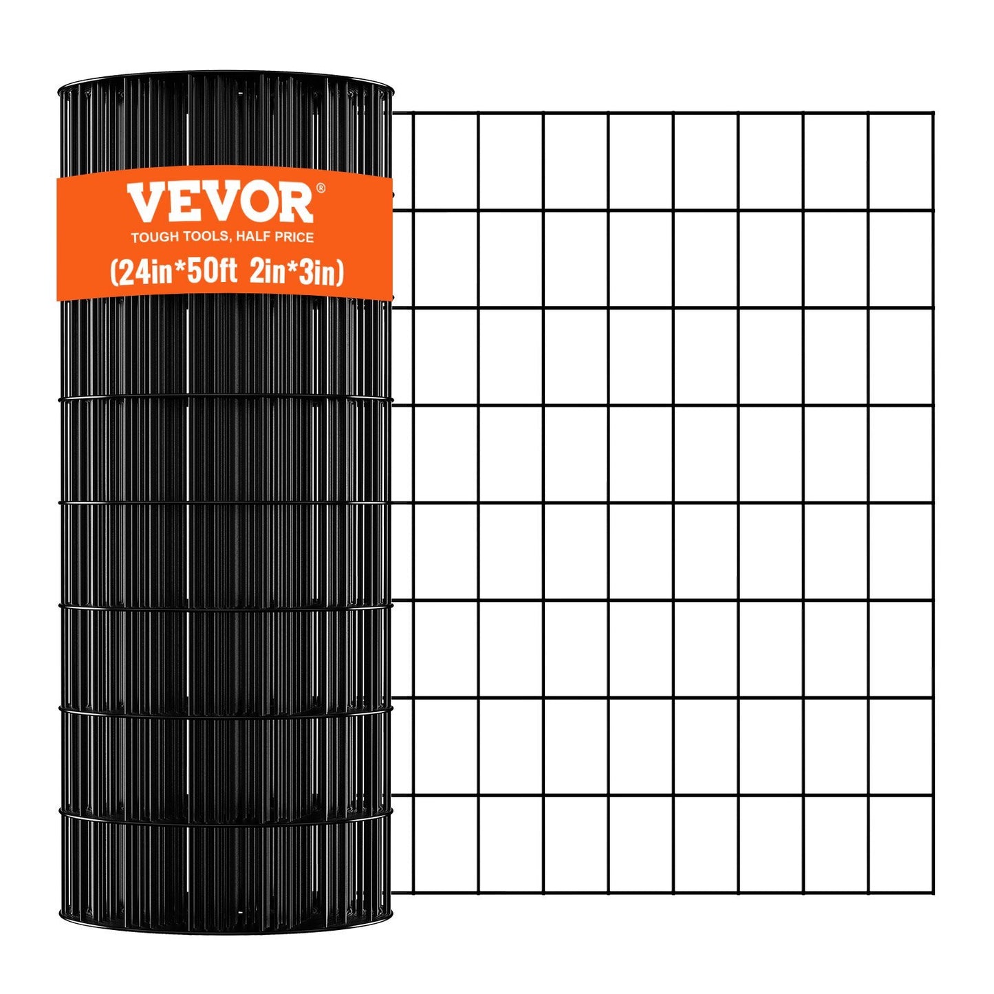 VEVOR Hardware Cloth, 24'' x 50' Galvanized Wire Mesh Roll, 16 Gauge Chicken Wire Fence Roll, Vinyl Coating Metal Wire Mesh for Chicken Coop Barrier, Rabbit Snake Fences, Poultry Enclosures