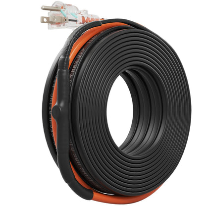 VEVOR Self-Regulating Pipe Heating Cable, 80-feet 5W/ft Heat Tape for Pipes Freeze Protection, Protects PVC Hose, Metal and Plastic Pipe from Freezing, 120V