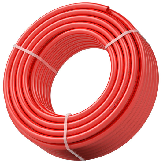 VEVOR PEX Pipe 3/4 Inch, 100 Feet Length PEX-B Flexible Pipe Tubing for Potable Water, Pex Water Lines for Hot/Cold Water & Easily Restore, Plumbing Applications with Free Cutter & Clamps ,Red