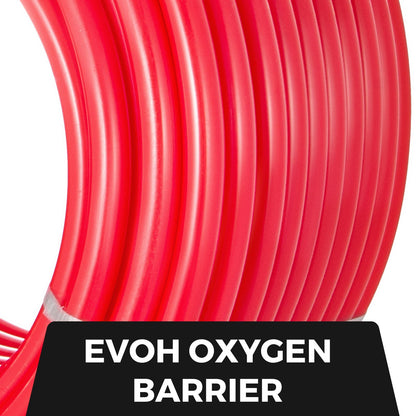 VEVOR 5/8 Inch x 500Ft PEX Tubing Oxygen Barrier O2 EVOH Pex-B Red Radiant Floor Heat Durable Plumbing Flexible for Residential Commercial Radiant Floor Heating Pex Pipe