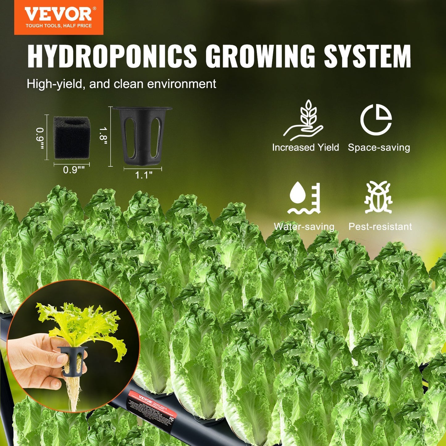 VEVOR Hydroponics Growing System 72 Sites 2-Layer Hydroponic Grow Kit PVC Pipes