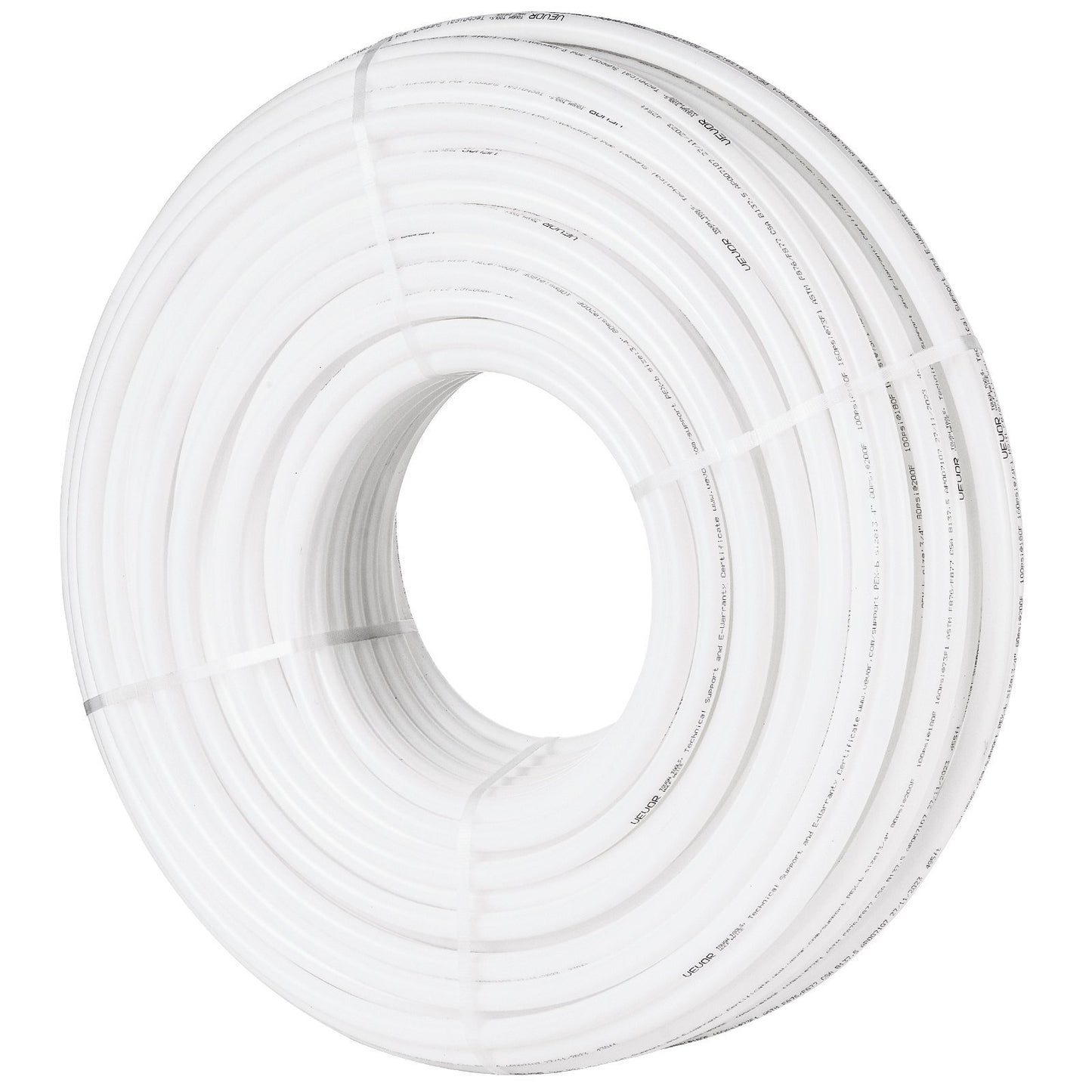 VEVOR PEX Pipe 3/4 Inch, 500 Feet Length PEX-B Flexible Pipe Tubing for Potable Water, Pex Water Lines for Hot/Cold Water & Easily Restore, Plumbing Applications with Free Cutter & Clamps ,White