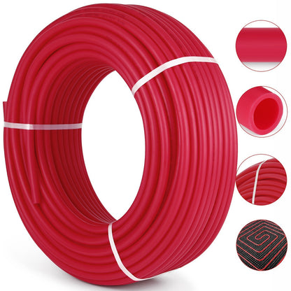 VEVOR 3/4" X 300Ft PEX Tubing Oxygen Barrier O2 EVOH Pex-B Red Hydronic Radiant Floor Heat Heating System Pex Pipe Pex Tube (3/4" O2-Barrier, 300Ft/Red)