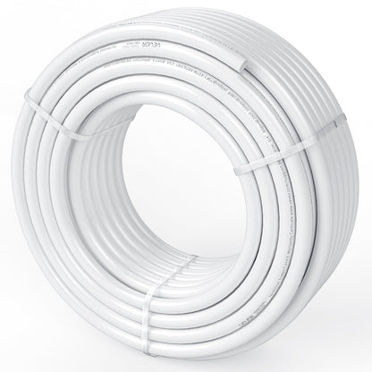 VEVOR PEX Pipe 3/4 Inch, 100 Feet Length PEX-B Flexible Pipe Tubing for Potable Water, Pex Water Lines for Hot/Cold Water & Easily Restore, Plumbing Applications with Free Cutter & Clamps ,White